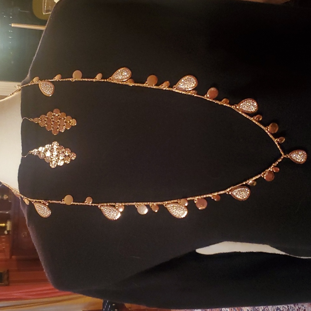Rose Gold Necklace & Earrings